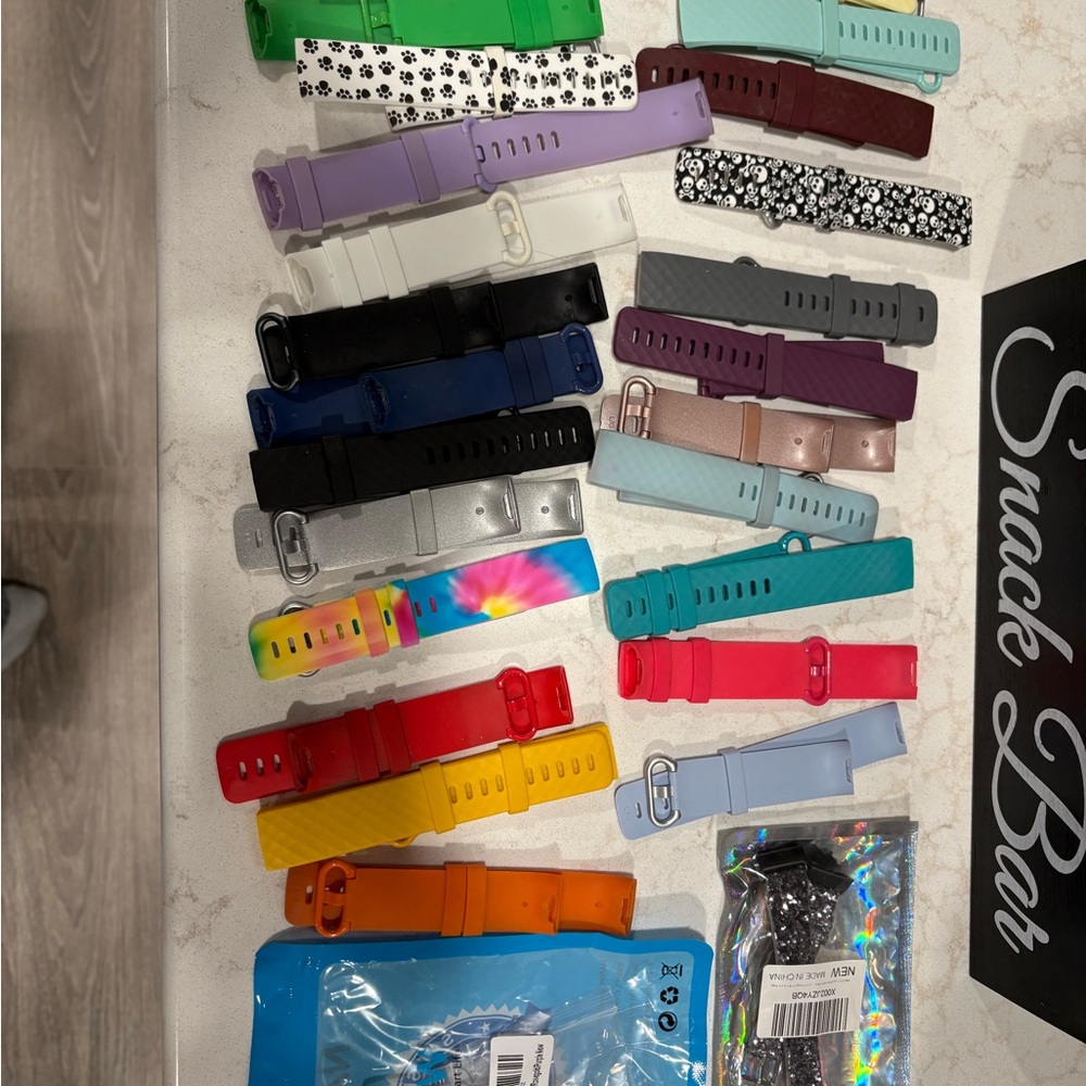 26 Assorted Colorful Fitbit Charge 3 and Charge 4 Bands Plus Protective Covers